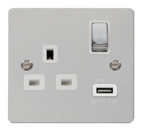 Define Polished Chrome Wiring Accessories Click Flat Plate